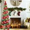 5 Ft Pop Up Christmas Tree with 50 Lights(Red a)15"D x 15"W x 60"H
